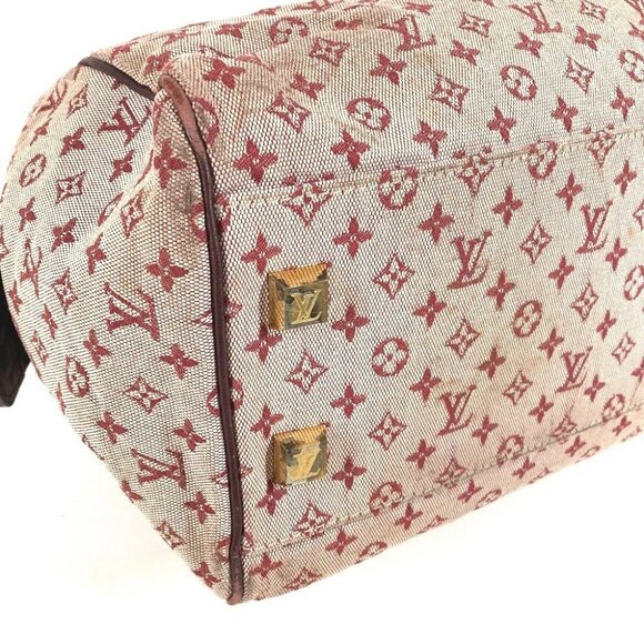 LOUIS VUITTON M92311 Monogram mini Josephine GM Hand Bag Canvas Slys Red - Picture 15 of 16